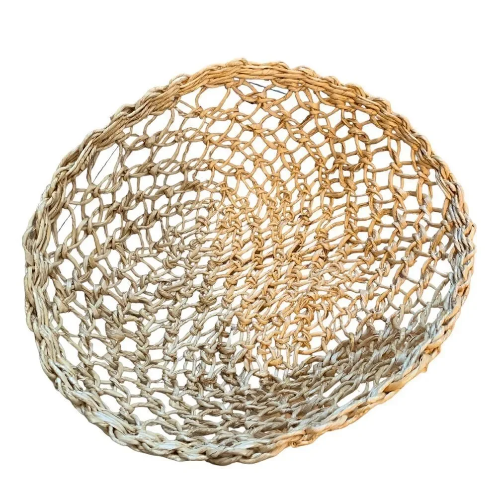 IKEA Hand Woven Rattan Oval Basket NWOT 14”x12 1/2x 51/2
